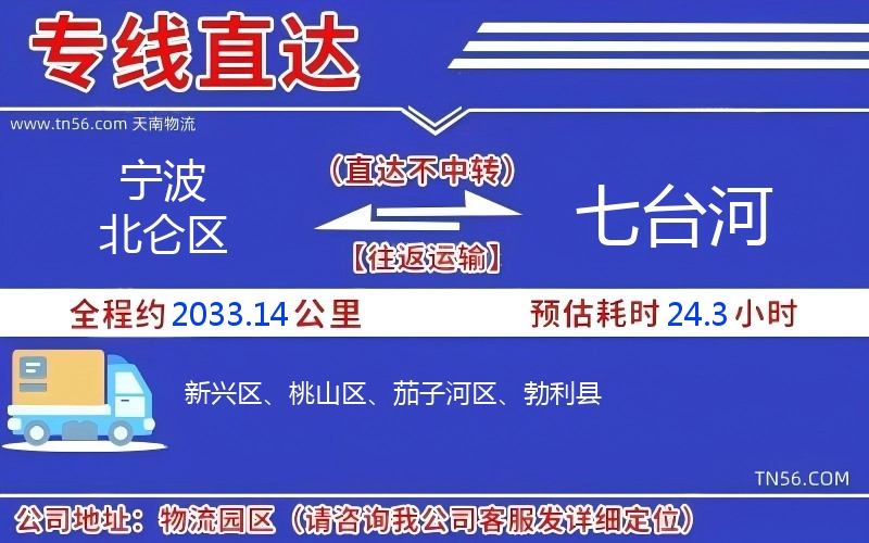 寧波北侖區(qū)到七臺(tái)河物流公司