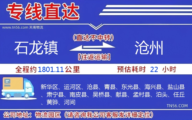 石龍鎮(zhèn)到滄州物流公司