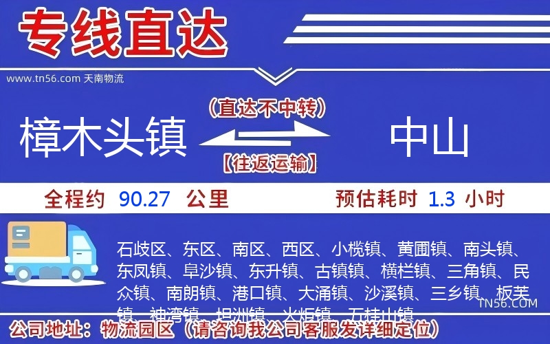 樟木頭鎮(zhèn)到中山物流公司