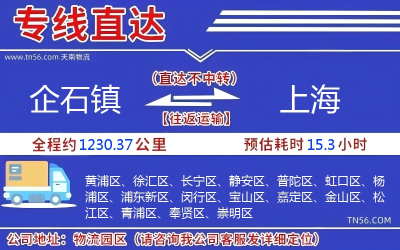 企石鎮(zhèn)到上海物流公司